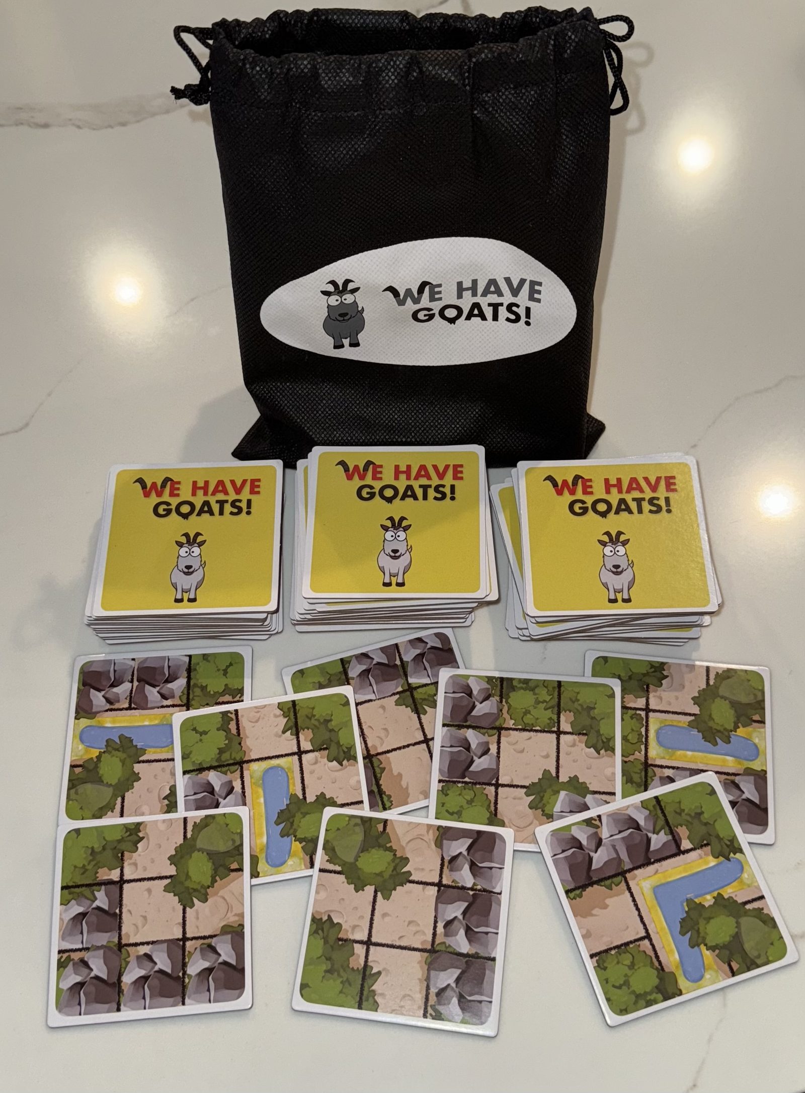 Cardboard land tiles with storage bag